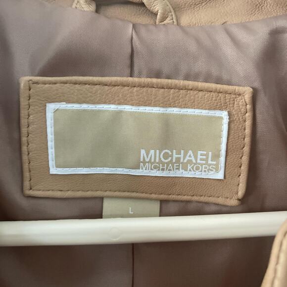 Michael Kors Camel Leather Jacket - Picture 2 of 4